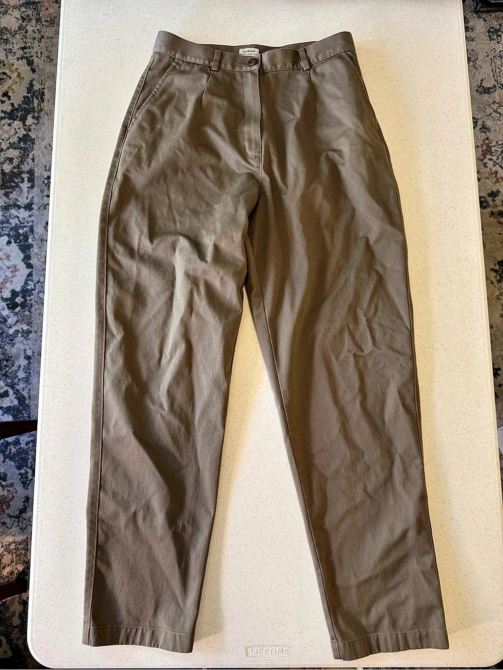 Vintage L.L. Bean Original Fit Straight Leg Cotton Pants Size 10 Brown